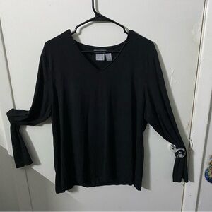 Old Navy Black V-Neck Long Sleeve Top